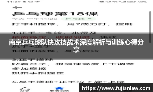 南京乒乓球队快攻技战术深度解析与训练心得分享